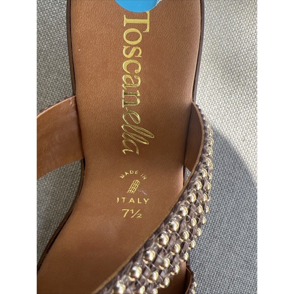 Toscanella 7.5 New Made In Italy 2 Inch Wedge Sandals Women's NWT - Picture 12 of 14